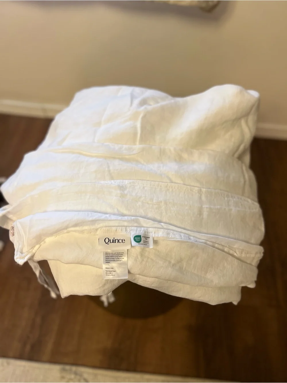 Quince European Linen Duvet Cover Twin in White